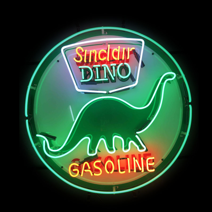 Commercial Wall Printing - Неоновая вывеска Sinclair Dino: Айконичная вывеска-лампа